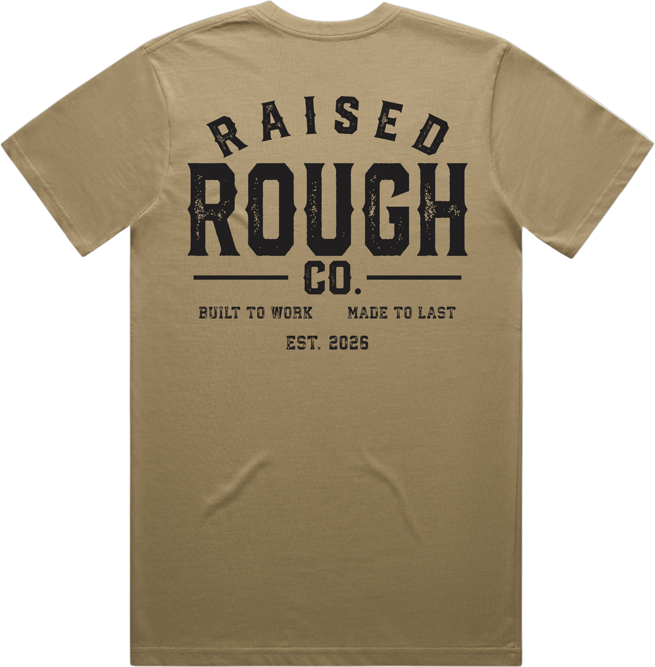 Men's Raised Rough Co. Classic Tee – Sand/Black