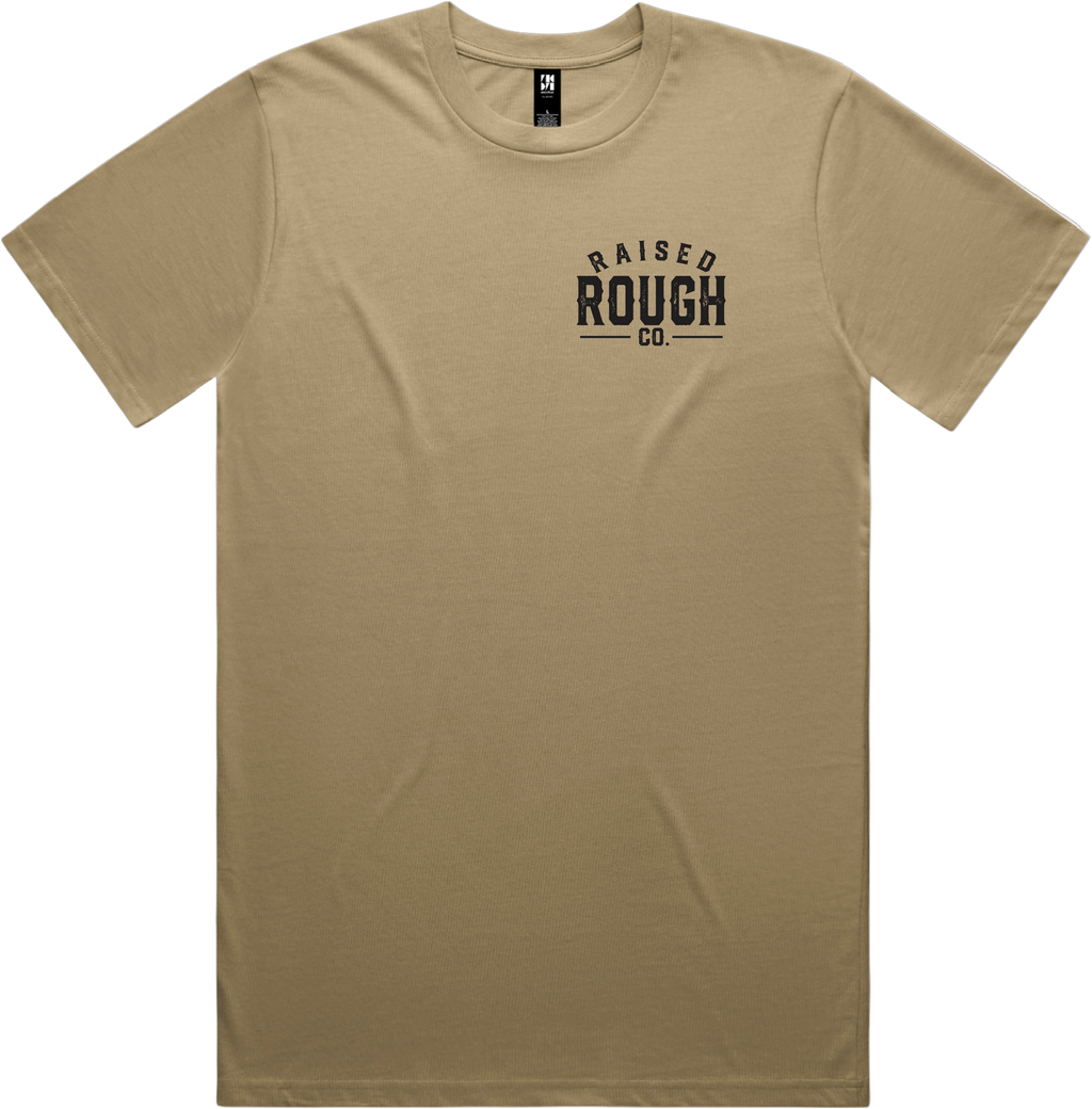 Men's Raised Rough Co. Classic Tee – Sand/Black