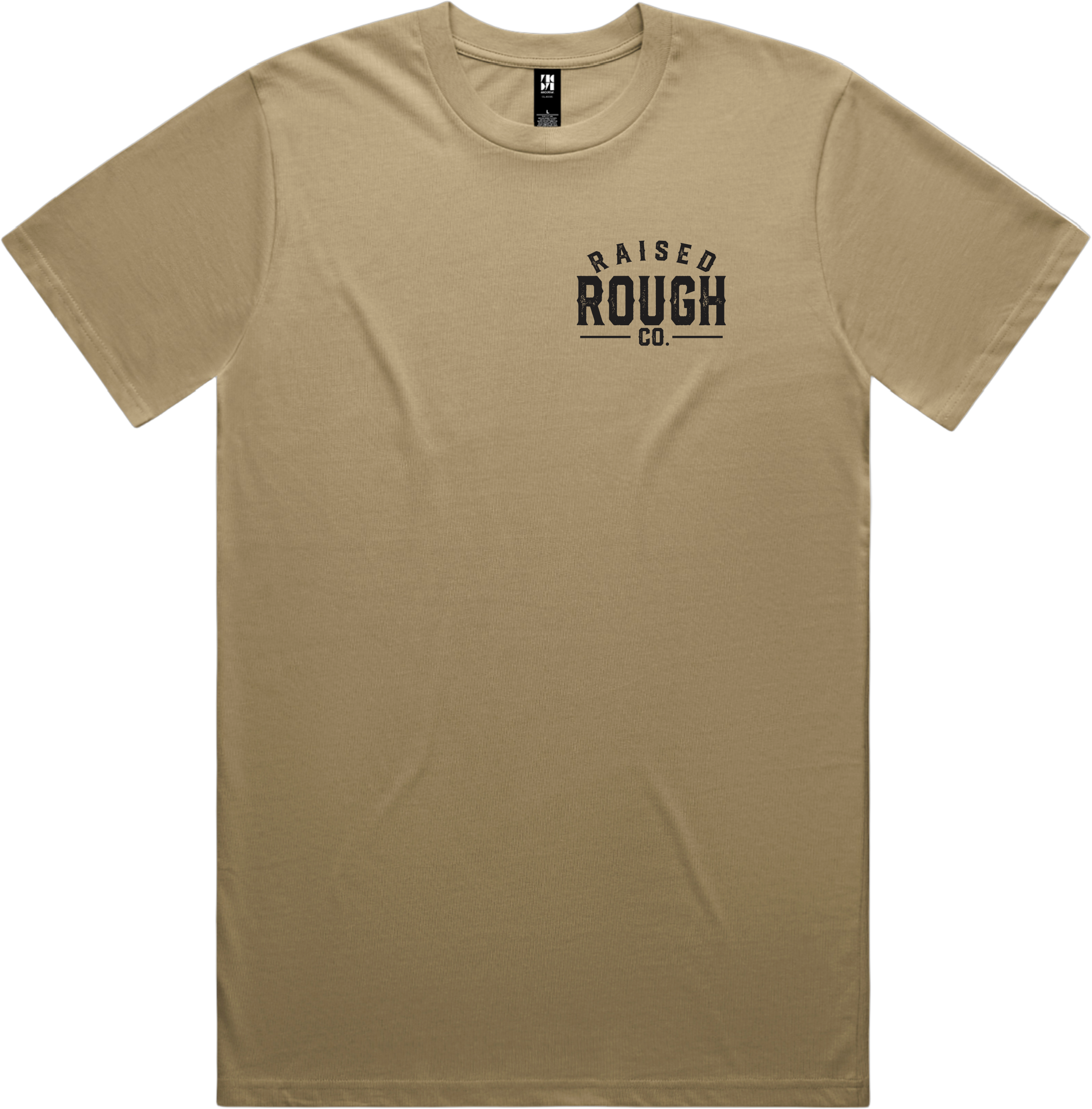 Men's Raised Rough Co. Classic Tee – Sand/Black