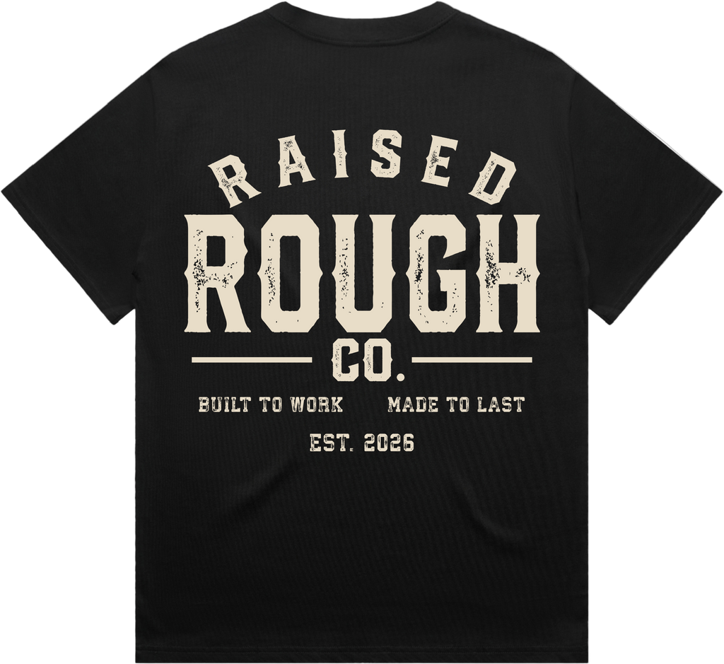 Unisex Raised Rough Co HEAVY Tee Black/Cream
