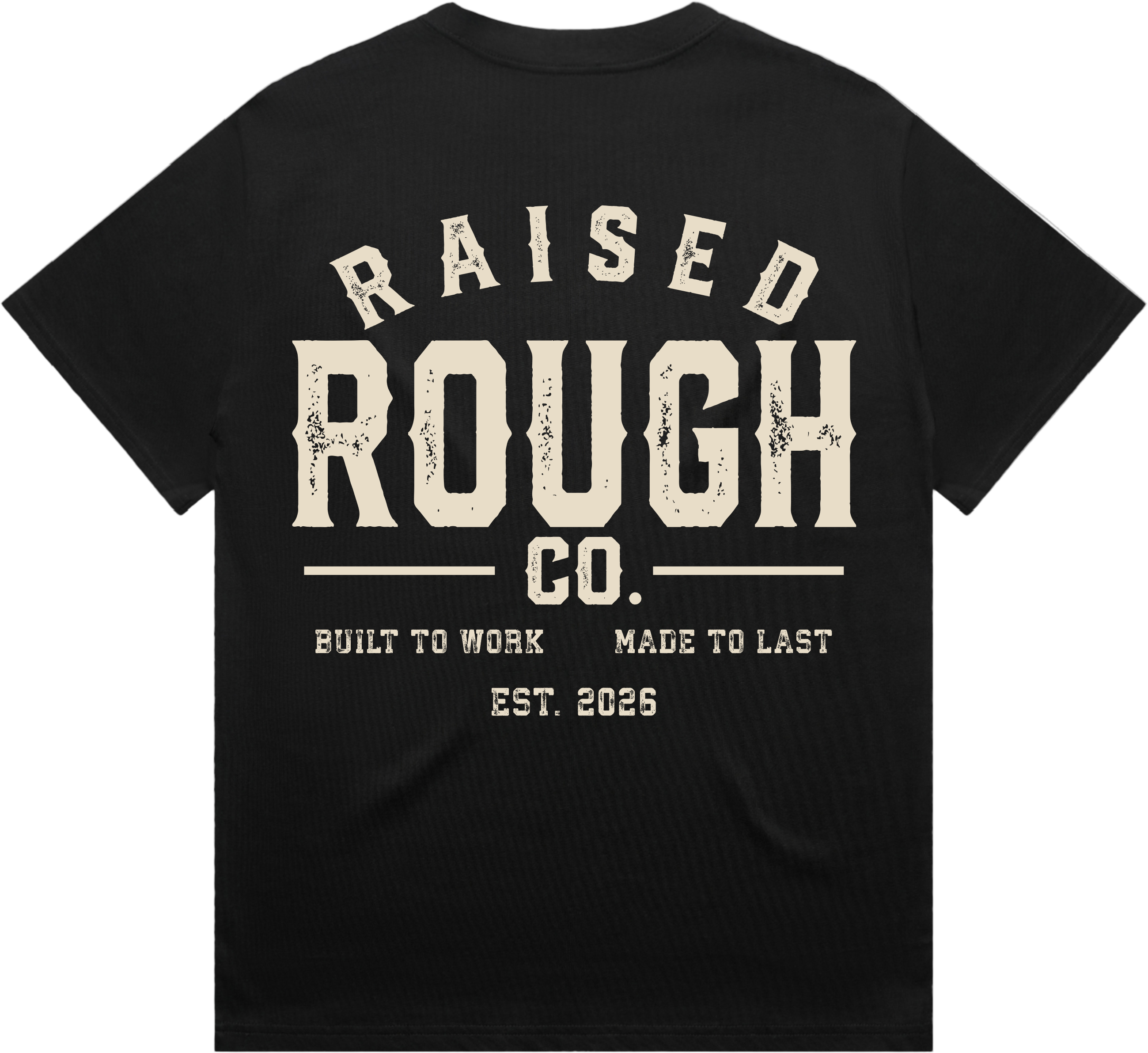 Unisex Raised Rough Co HEAVY Tee Black/Cream