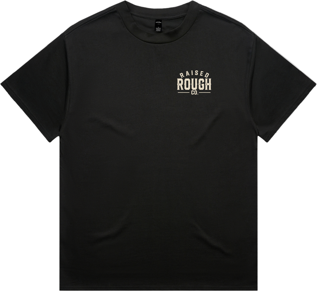 Unisex Raised Rough Co HEAVY Tee Black/Cream