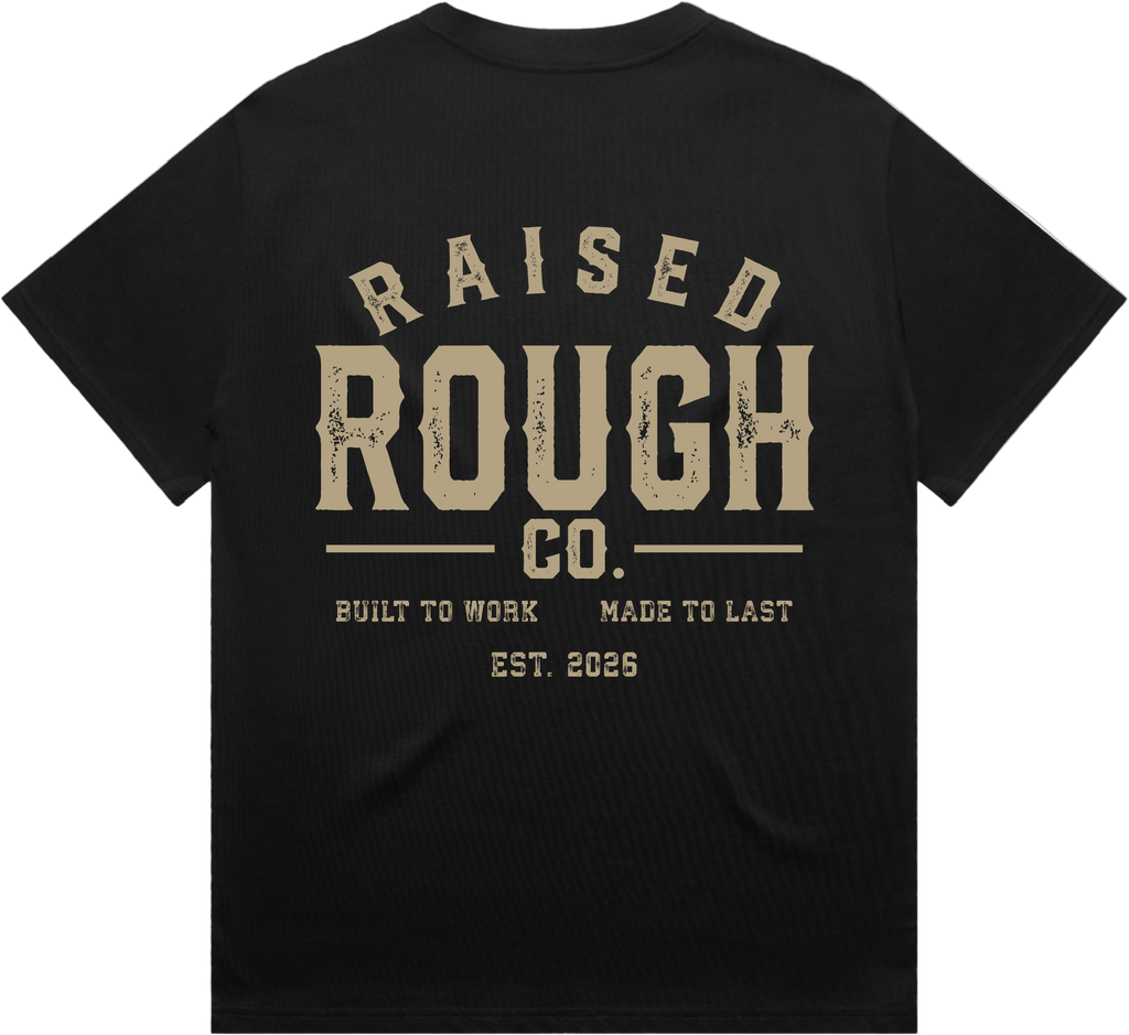 Unisex Raised Rough Co HEAVY Tee Black/Sand