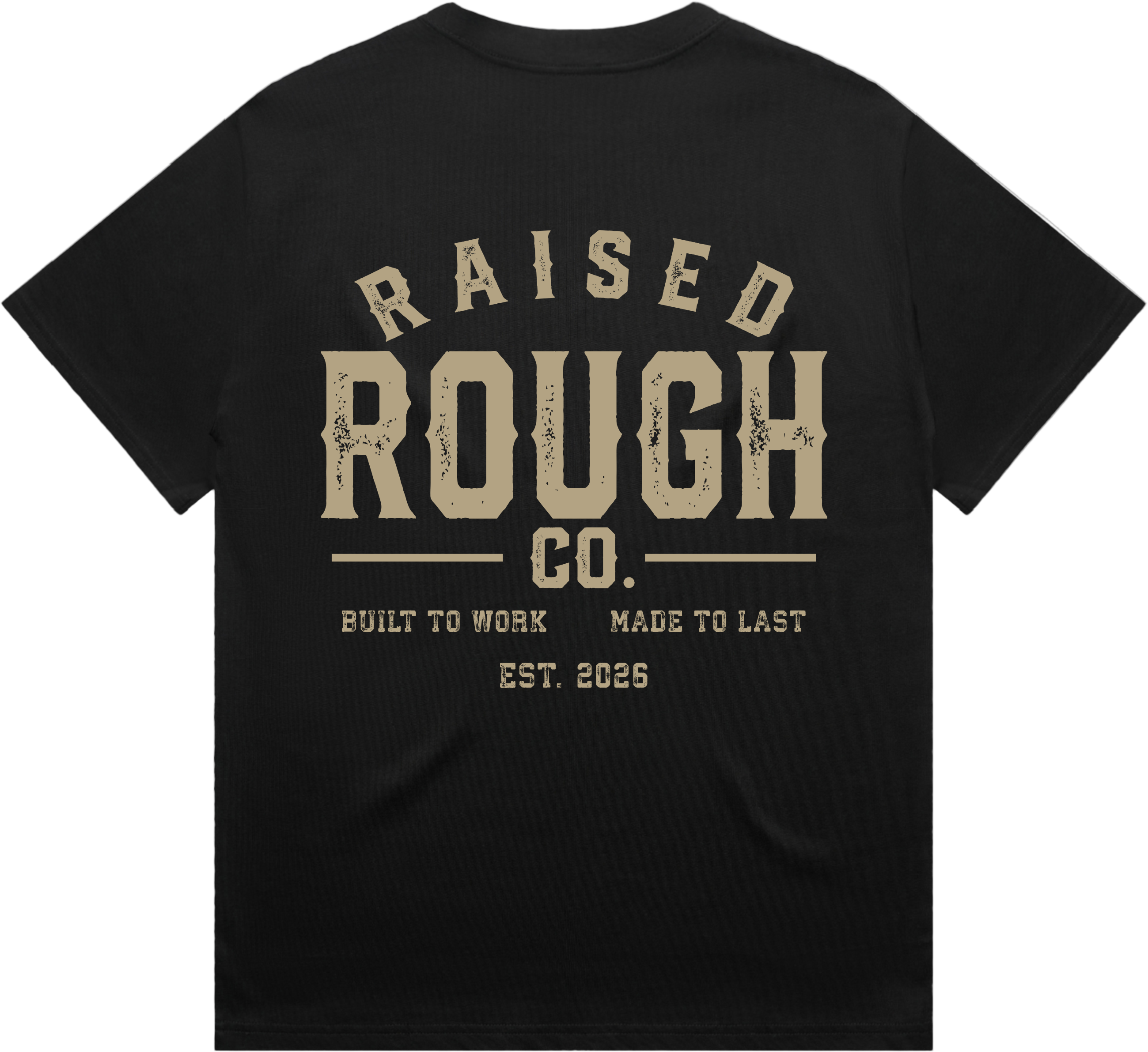Unisex Raised Rough Co HEAVY Tee Black/Sand