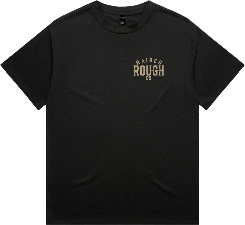 Unisex Raised Rough Co HEAVY Tee Black/Sand