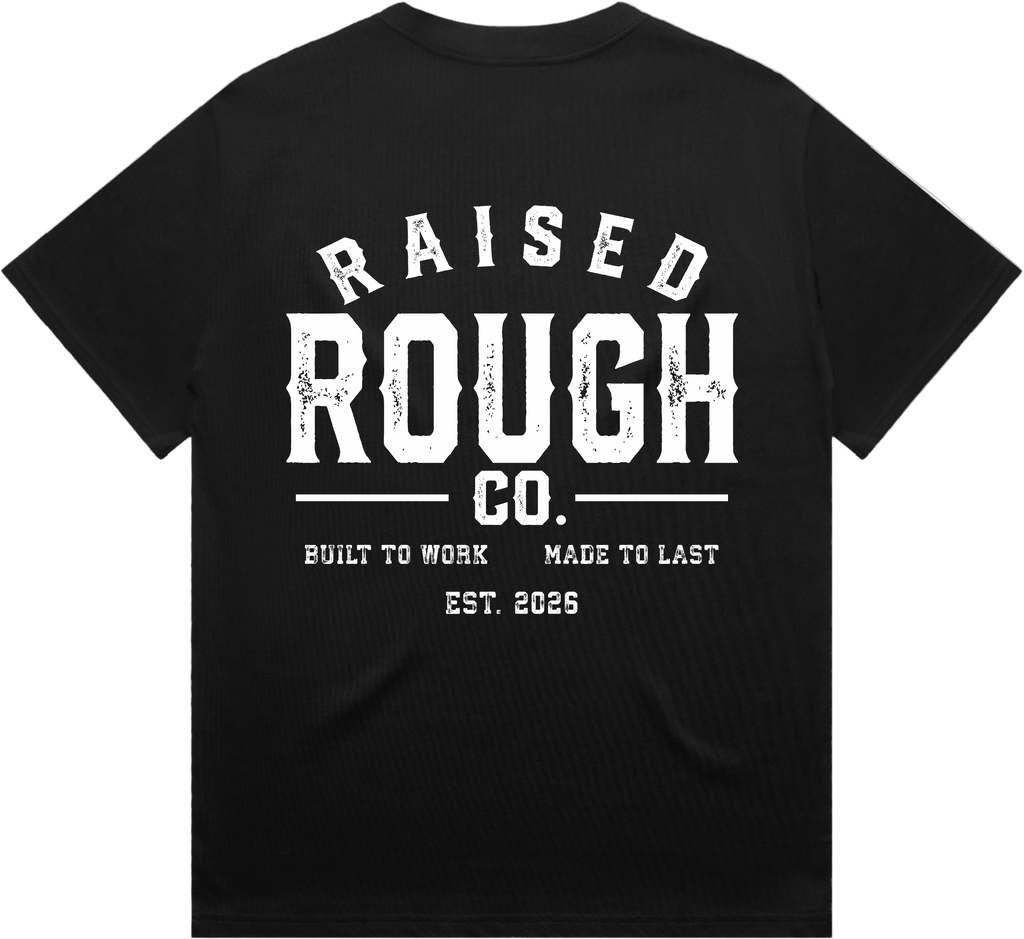 Unisex Raised Rough Co HEAVY Tee Black/White
