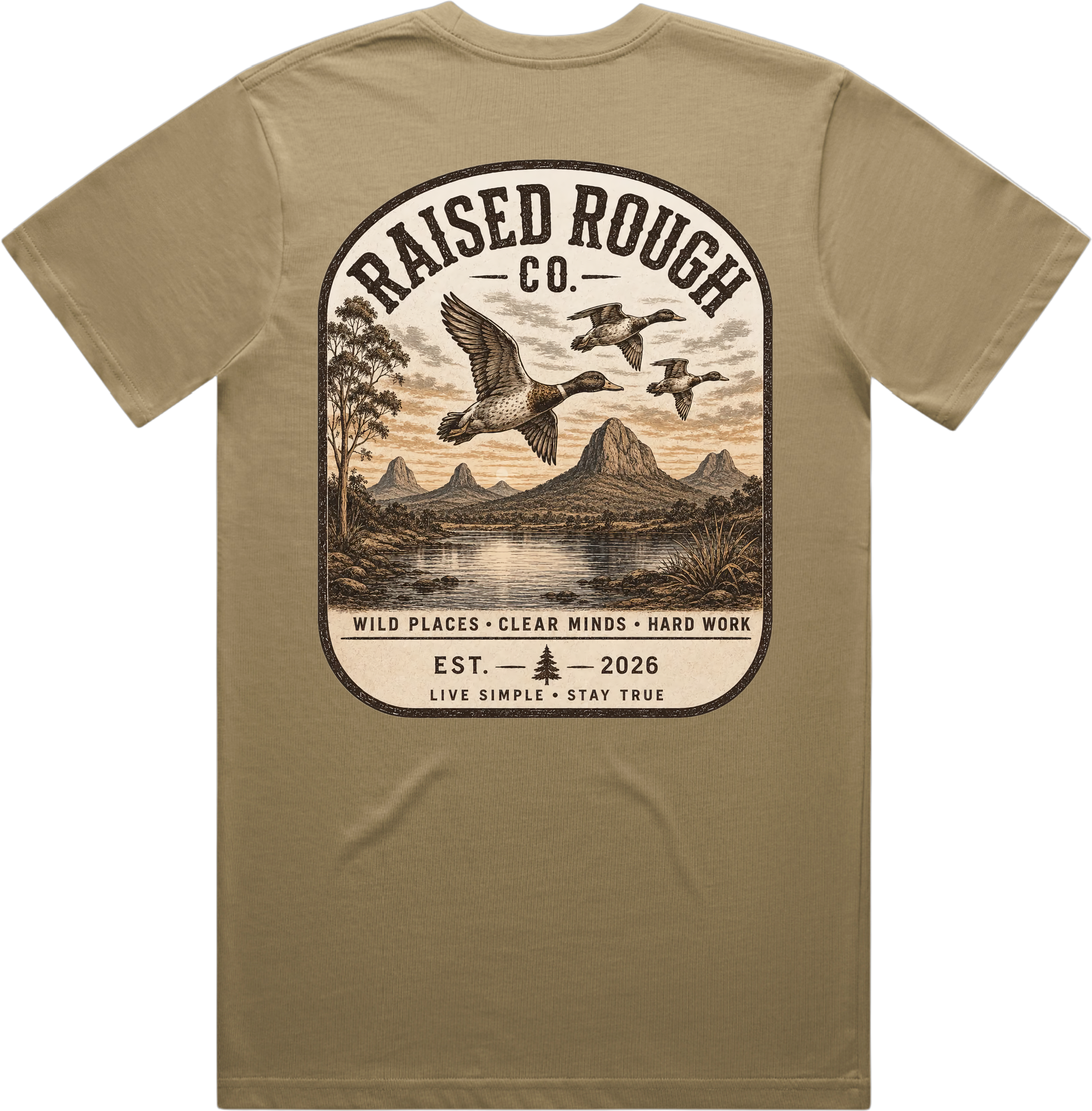 Men's Raised Rough Co. Classic Tee – Sand/Duck
