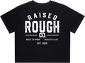 Women's Raised Rough Co. Crop Tee - Black/White