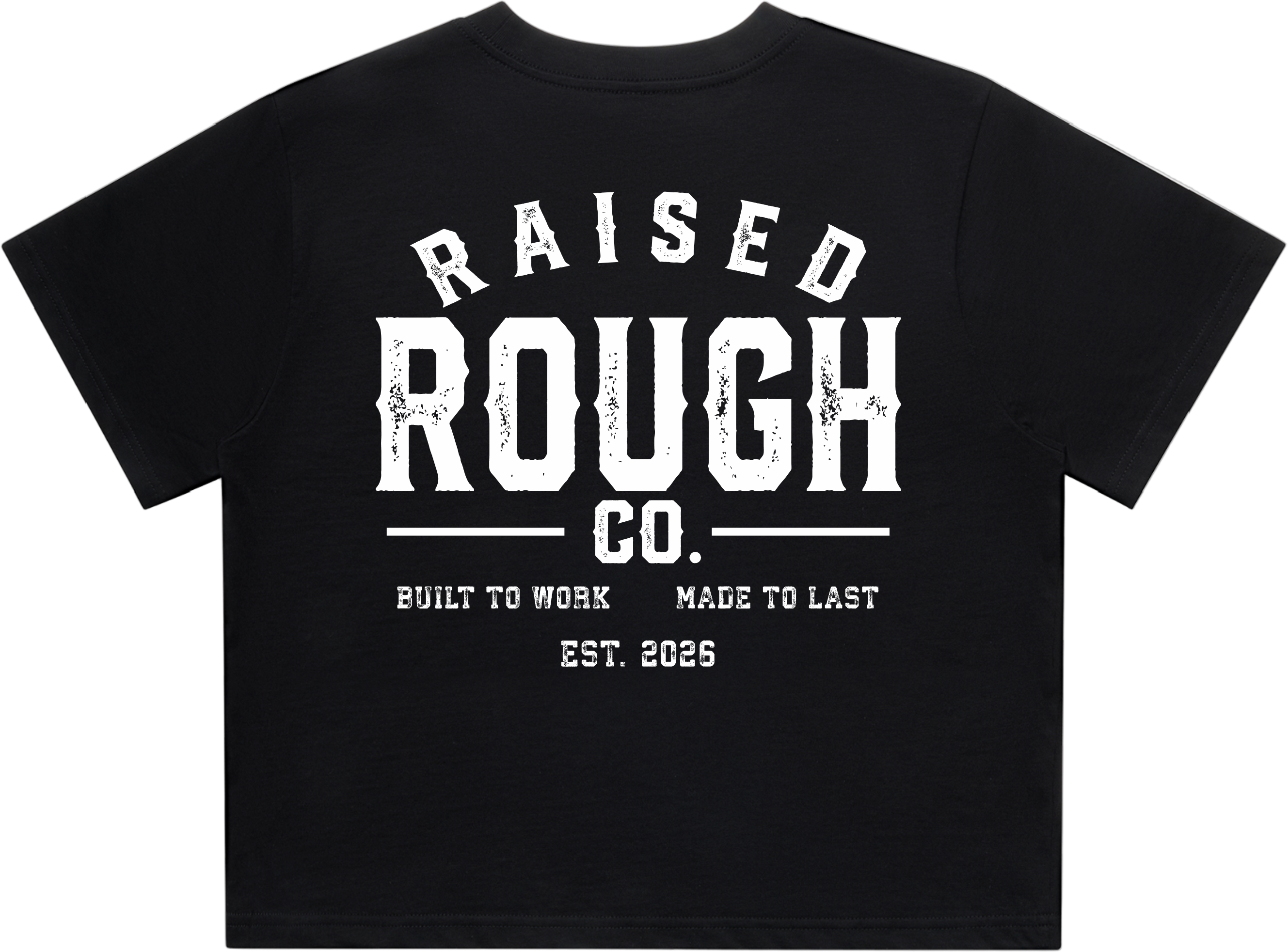Women's Raised Rough Co. Crop Tee - Black/White