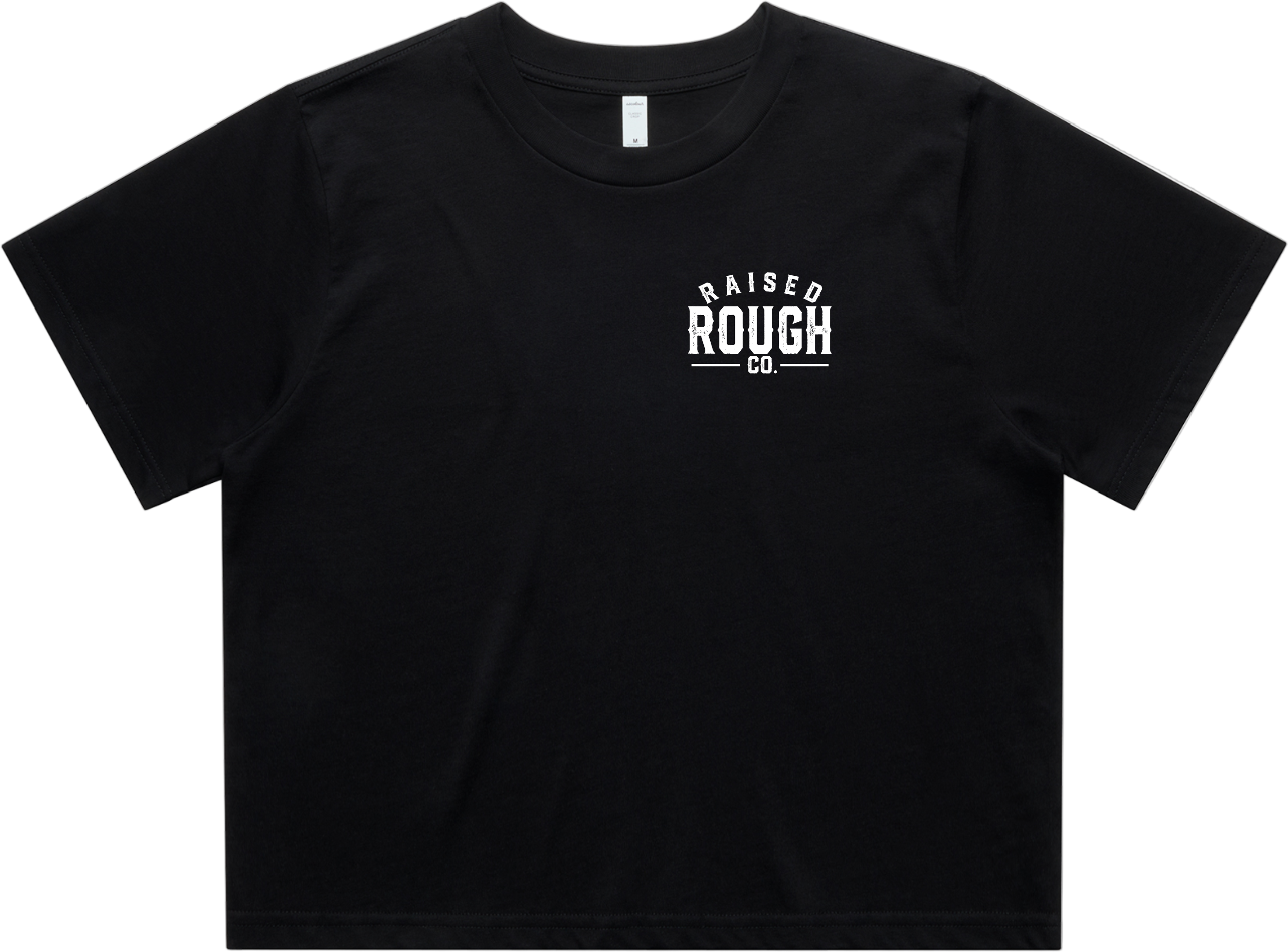 Women's Raised Rough Co. Crop Tee - Black/White